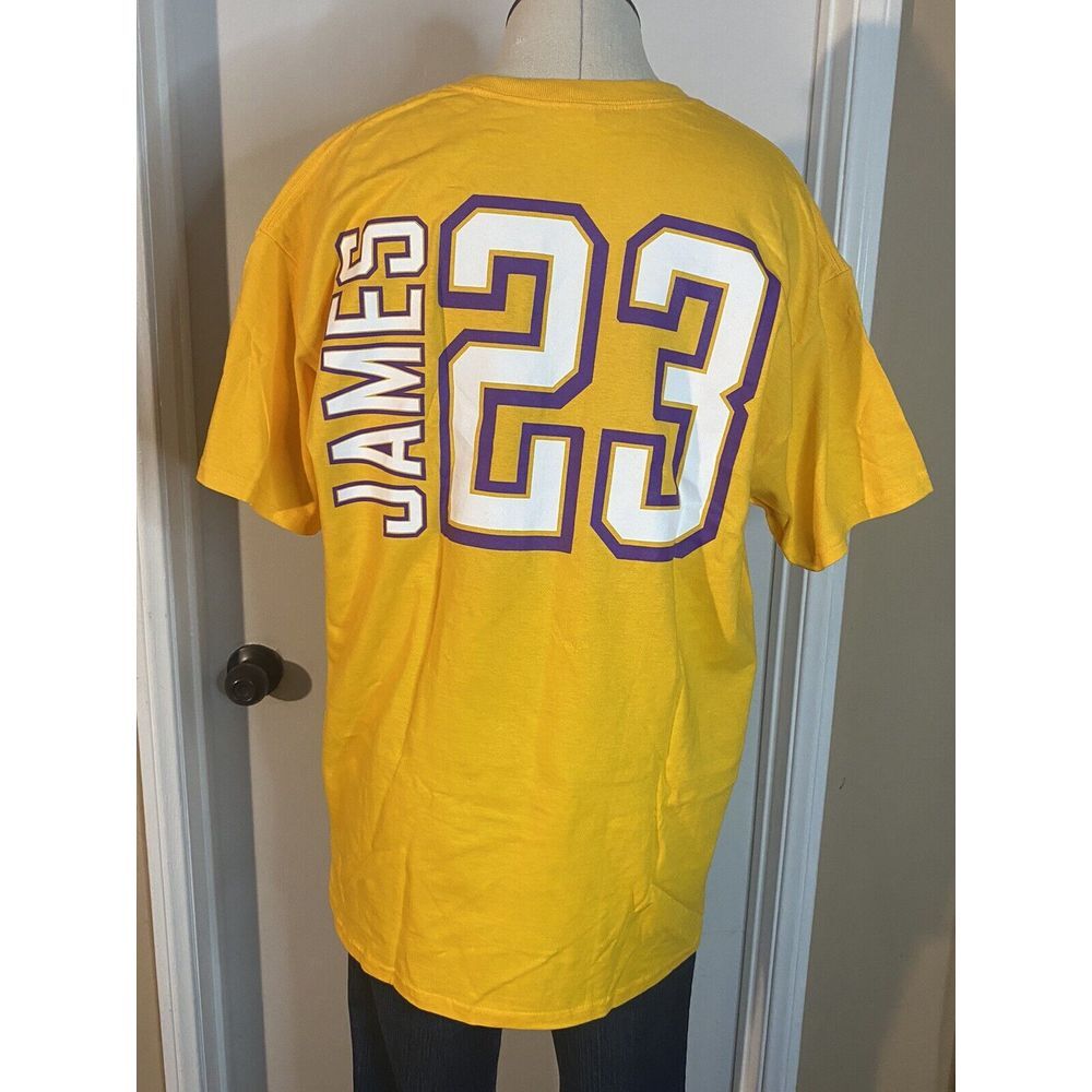 LA Lakers, Lebron James, #23, T Shirt, Yellow, L - Picture 2 of 5